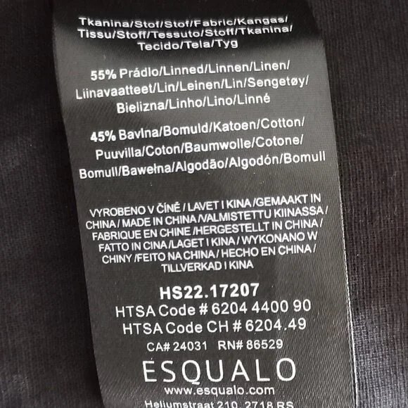 ESQUALO black cotton/linen tiered dress with puff sleeves - Picture 11 of 12